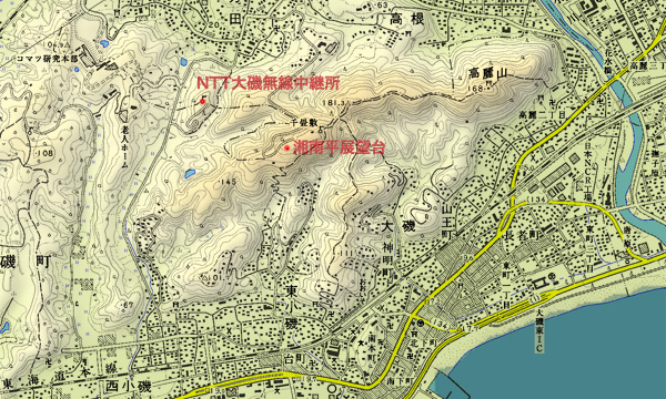 NTT大磯無線中継所地図