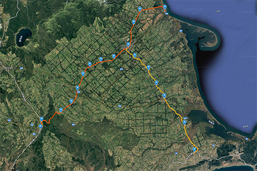 Googleマップで見る旧国鉄標津線